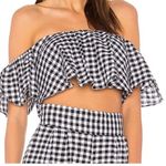 MISA Los Angeles NEW NWT  Lunna Gingham Crop Top Black Motif Medium Anthropologie Photo 1