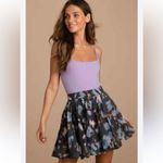 Free People Sway My Way Mini Skirt Women’s Small Dark Floral Flowy Boho Coquette Photo 3