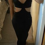 NEW Sexy Black Front Cut Out Spaghetti Strap Maxi Dress Size M Photo 3
