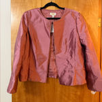 Talbots  Silk Shantung Jacket Blazer Elegant Party Dusty Rose NWT Open Front 20 Photo 0