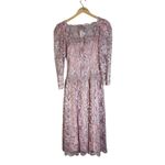 Cachet by Bari Protas Pink Lace Puff Sleeve Square Neck Midi Dress 3/4 Sleeve Size 12P Photo 4