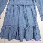 J.Crew NEW  Chambray ruffle mini denim jean‎ dress, size 0 Photo 13