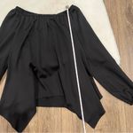 MICHAEL KORS Textured Pouf Off Shoulder Handkerchief Top Black Size S Photo 3