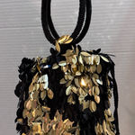 Elegant Black and Gold Sequin Handbag Photo 0