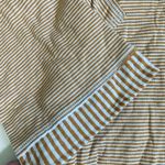 Anthropologie Maeve mustard orange striped wide bell sleeve cowl neck top Photo 5