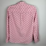 Gap Women’s Sz S Pink White Striped Textured Clip Dot Fitted Boyfriend Shirt Photo 15