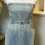 Free People  Strapless Picture Perfect Midi Denim Dress Size 8 Photo 4