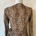 Reformation  Brooke Animal Instinct Leopard Wrap Puff Long Sleeve Dress‎ S Photo 8