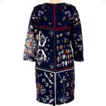 Vilagallo Silk Shift Dress Leopard Floral Print Size 38 U.K. 10, USA 8 Medium M Blue Photo 1