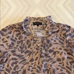 Generation Love  Leopard Print Sheer Tie-Neck Blouse Size Small Never Worn Photo 4
