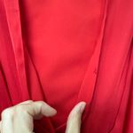 Banana Republic Red Satin Puff Sleeve Dress Photo 6