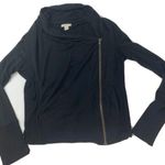 Caslon  Black Moto Style Offside Zip Sweatshirt Size S Photo 0