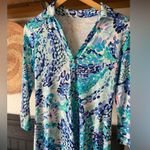 Lilly Pulitzer  Ansley turquiose Oasis Polo Dress UPF 50 Wave After Wave sz xs Photo 2