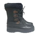 Sorel Vintage: ™ ✪ Alpine Felt Lined Wool Trim Leather Lug Sole Boots ✪ Black 7M Photo 0