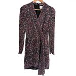 Saylor ‎ Bernadette Long Sleeve Mini Dress Women’s S Small Floral Metallic Wrap Photo 2