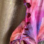 Watercolor one piece swimsuit, pink, purple, peach womans size L, EUC Pink Size L Photo 2