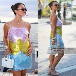 Cynthia Rowley  Daylight Disco Sequin Mini Dress Pink Yellow Blue Size 8 Photo 11