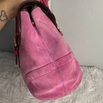 Coach y2k Vintage 2004 Pink Hampton Suede SOHO Flap Satchel Photo 3