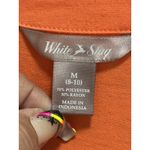 White Stag White Stag Orange Midi Dress Size M Short Sleeve V Braided Neck Elastic Waist Photo 2