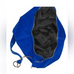 MARLON Suede Ring Hobo Bag Blue Photo 2