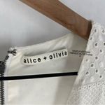 Alice + Olivia Eyelet Lace Romper Wrap Puff Sleeve White Exposed Zipper Size 6 Photo 1