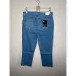 Paige Cindy Crop High Rise Straight Blue Jeans Womens Size 34 Raw Hem Photo 1