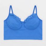 Aerie Blue Superchill Seamless Lace Trim Corset Tank Top Bralette - size XL Photo 5