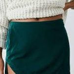Free People Annalise Mini Skirt SEXY ACADEMIA Dark Teal Velvet Size 0 XS Photo 0