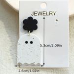 🌸 4 for $20 Ghost earrings with black flowers, white and black #halloween Photo 3