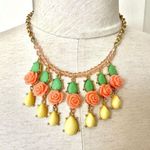 Ny Collection  gold tone 3 tier floral enamel statement necklace Photo 0