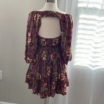 Free People Summer Picnic Printed Mini Dress Raisin Combo Brown Floral Brown Photo 7