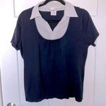 East 5th Polka Dot Collar Short Sleeve Sweater Photo 0