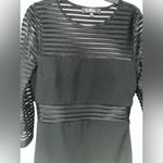 Lulus Lulu’s Black Mesh Bodycon Dress Small Sheer Long Sleeve Party Cocktail Club Photo 4