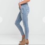 Silver Jeans Silver Blue Embroidered Floral Izzy Skinny Ankle Jeans 27 Photo 2