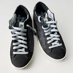 P448  John Sneaker Blitz Shoes Womens Size 8.5 / 39 Sparkle Glitter Black Leather Photo 0