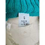 Vintage Teal Full Zip Long Sleeve Knit Sweater Jacket Small Green Photo 5