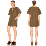 Ulla Johnson Marcelle Olive Cotton Twill Tunic Ruffle Dress 2 Photo 3