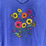Sabaku Artwear Sunflower Butterfly Short Sleeve Blue Purple V Photo 3
