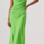 Misha Collection NWT  Alden Satin Midi Dress in Lime Green - Size S Photo 0