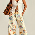 Free People Eden Printed High Slouchy Flare Jeans Playful Brunch 29 Photo 0