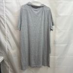 Hue ‎ women's light gray stretch loose short sleeve cowl neck pocket tunic dress Photo 5