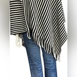 Chico's Chico’s Black & White Sassy Stripes Cowl Neck Poncho Womens One Size Fits All Photo 7