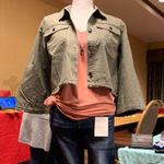 Jack by BB Dakota | Raw Hem Crop Olive Jacket NWT Photo 5