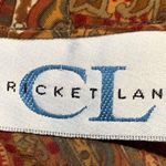 Vintage Cricket Lane Shirt Brown Paisley Copper Button Front Exaggerated Collar Tan Size 16 Photo 9