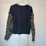 Anthropologie Let Me Be Sydney Puff-Sleeved Top Ruched Cuff Ruffle Cottagecore S Photo 2