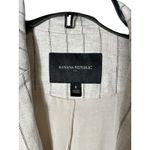 Banana Republic Long&Lean Cream Striped Blazer Sz 8 Women's Linen Blend #QR7-6 Photo 2
