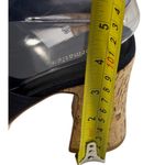 Reformation Cork Slide Platform Open Toe Mules Womens Size 6.5 Black And Cork Photo 9