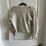 Mango 709 NWT  Ruffle Knit Cardigan Size XS Color Oatmeal Photo 5