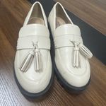 Loft Ann Taylor Cream Tassel Loafers Leather Lug sole Shoes chunky office sz 8.5 Photo 2