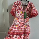 Farm Rio  Romantic Orchard Tiered Midi-Dress | Size Small Photo 7